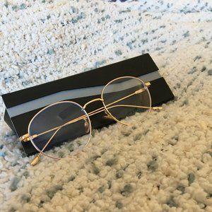 RETRO GOLD RIMMED CLEAR LENSE GLASSES